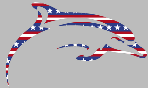 Le Moyne Dolphins Team Logo Stars & Stripes USA American Flag Vinyl Decal PICK SIZE