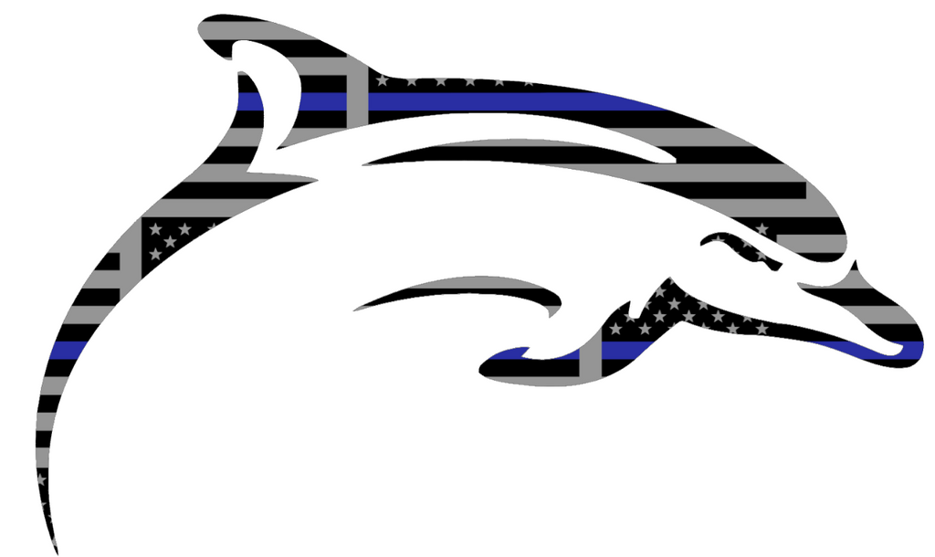 Le Moyne Dolphins Team Logo Thin Blue Line American Flag Premium DieCut Vinyl Decal PICK SIZE