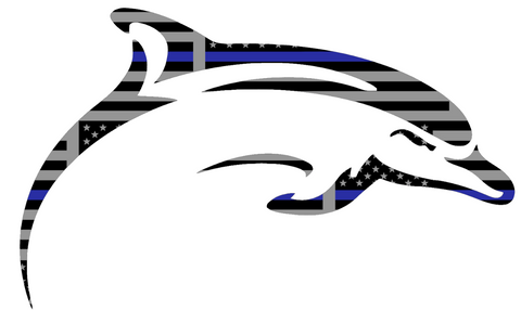 Le Moyne Dolphins Team Logo Thin Blue Line American Flag Premium DieCut Vinyl Decal PICK SIZE