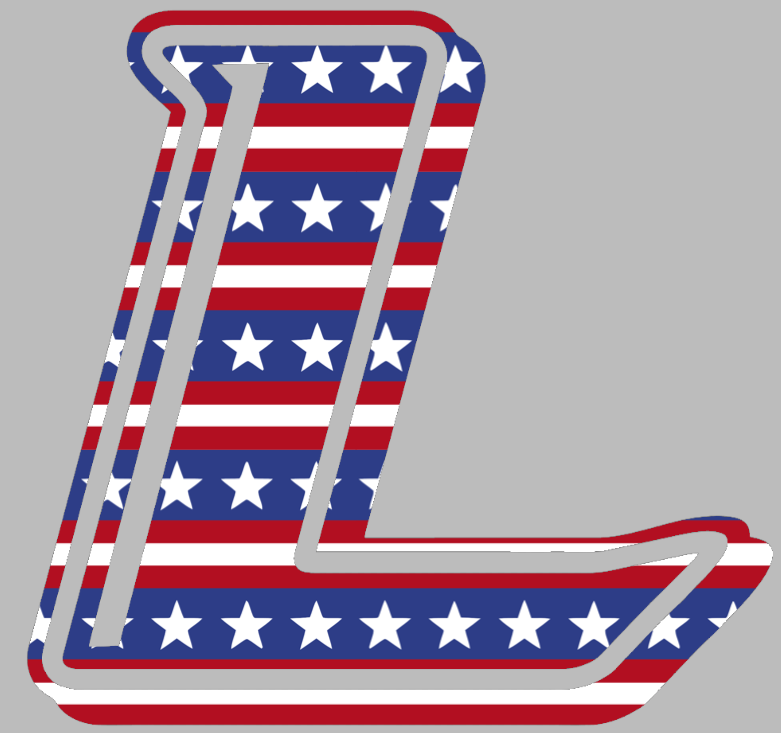 Le Moyne Dolphins L Logo Stars & Stripes USA American Flag Vinyl Decal PICK SIZE
