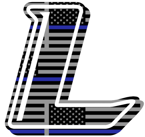 Le Moyne Dolphins L Logo Thin Blue Line American Flag Premium DieCut Vinyl Decal PICK SIZE