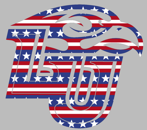 Liberty Flames Team Logo Stars & Stripes USA American Flag Vinyl Decal PICK SIZE
