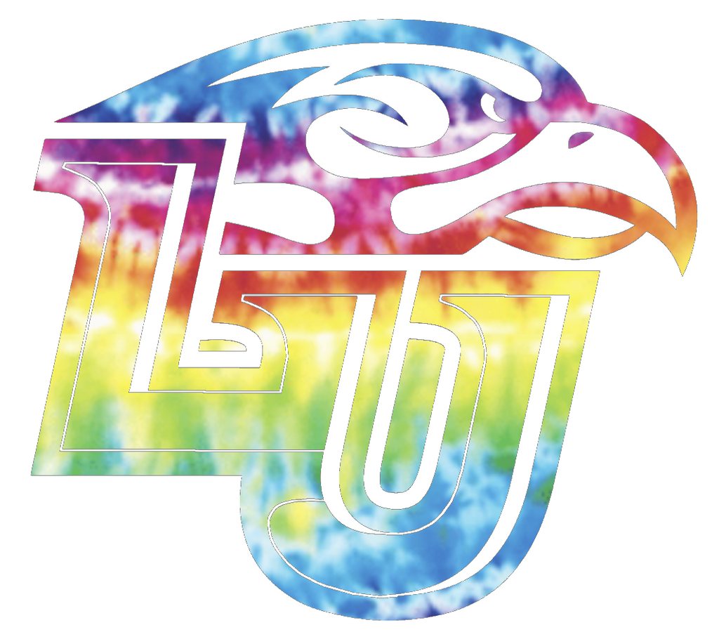 Liberty Flames Team Logo Crucial Catch Cancer Tie Dye Vinyl Decal PICK SIZE