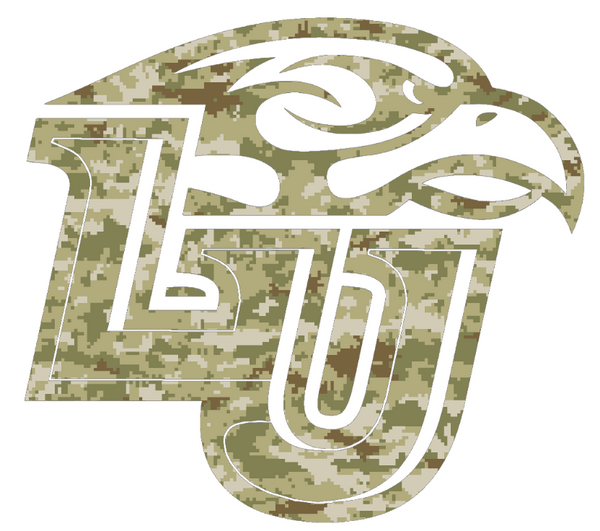 Liberty Flames Team Logo Salute to Service Camouflage Camo Vinyl Decal PICK SIZE