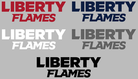 Liberty Flames Team Name Logo Premium DieCut Vinyl Decal PICK COLOR & SIZE