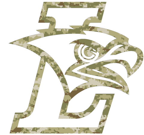Lehigh Mountain Hawks Team Logo Salute to Service Camouflage Camo Vinyl Decal PICK SIZE (Copy)