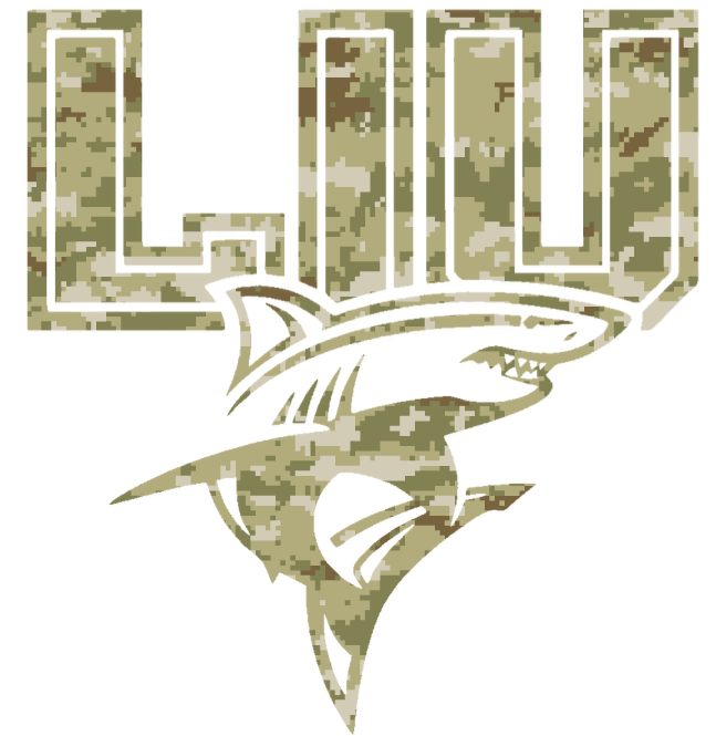 Long Island LIU Sharks Team Logo Salute to Service Camouflage Camo Vinyl Decal PICK SIZE