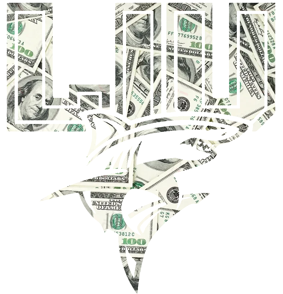 Long Island LIU Sharks Team Logo Money Print Premium DieCut Vinyl Decal PICK SIZE