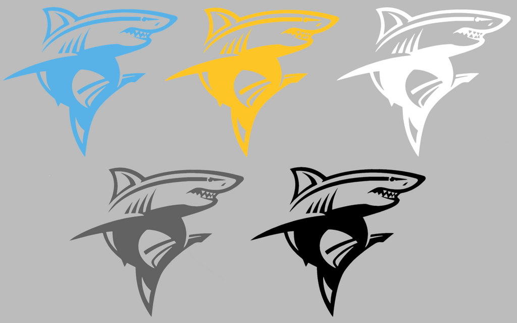 Long Island LIU Sharks Mascot Logo Premium DieCut Vinyl Decal PICK COLOR & SIZE