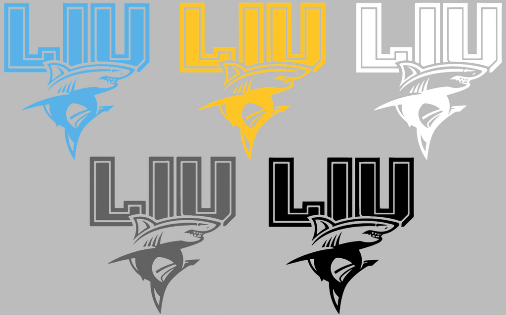 Long Island LIU Sharks Team Logo Premium DieCut Vinyl Decal PICK COLOR & SIZE