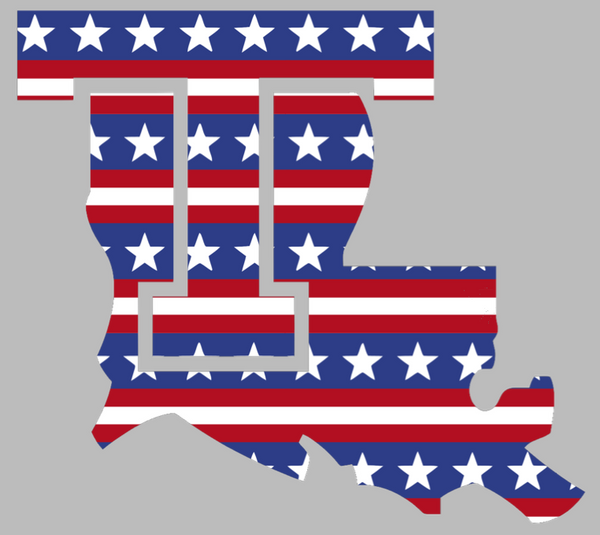 Louisiana Tech Bulldogs Team Logo Stars & Stripes USA American Flag Vinyl Decal PICK SIZE
