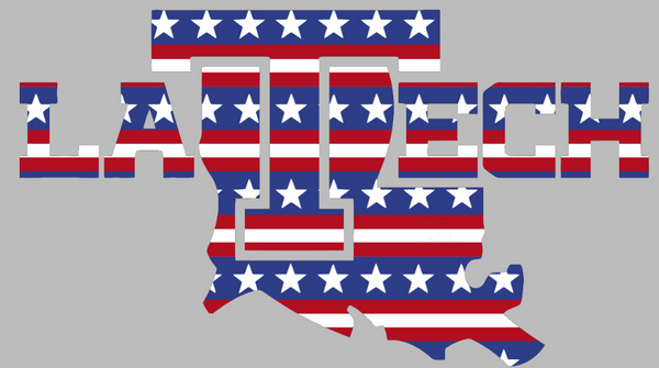 Louisiana Tech Bulldogs Alternate Logo Stars & Stripes USA American Flag Vinyl Decal PICK SIZE