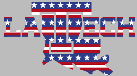 Louisiana Tech Bulldogs Alternate Logo Stars & Stripes USA American Flag Vinyl Decal PICK SIZE
