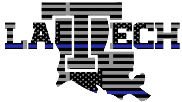 Louisiana Tech Bulldogs Alternate Logo Thin Blue Line American Flag Premium DieCut Vinyl Decal PICK SIZE