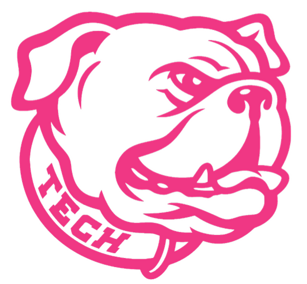 Louisiana Tech Bulldogs HOT PINK Mascot Logo Premium DieCut Vinyl Decal PICK SIZE