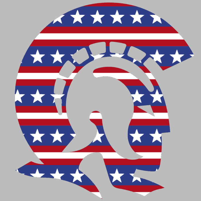 Little Rock Trojans Team Logo Stars & Stripes USA American Flag Vinyl Decal PICK SIZE