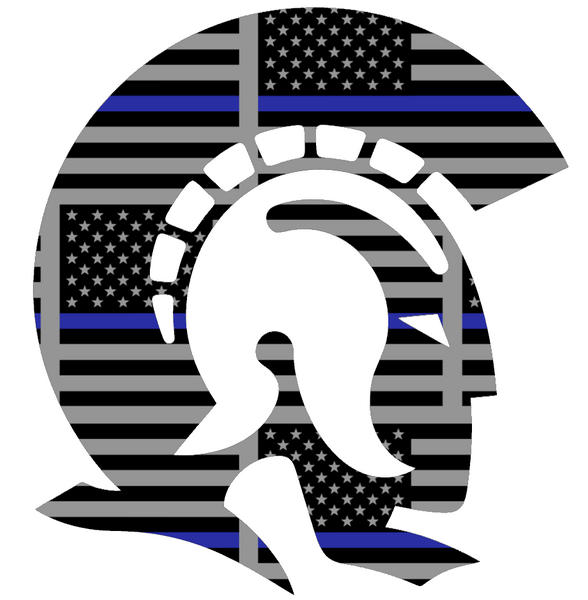 Little Rock Trojans Team Logo Thin Blue Line American Flag Premium DieCut Vinyl Decal PICK SIZE