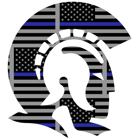 Little Rock Trojans Team Logo Thin Blue Line American Flag Premium DieCut Vinyl Decal PICK SIZE