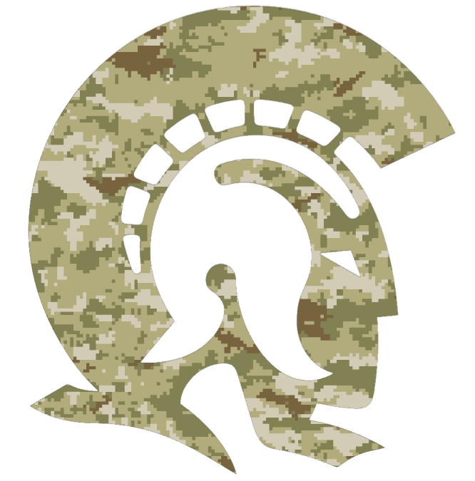 Little Rock Trojans Team Logo Salute to Service Camouflage Camo Vinyl Decal PICK SIZE