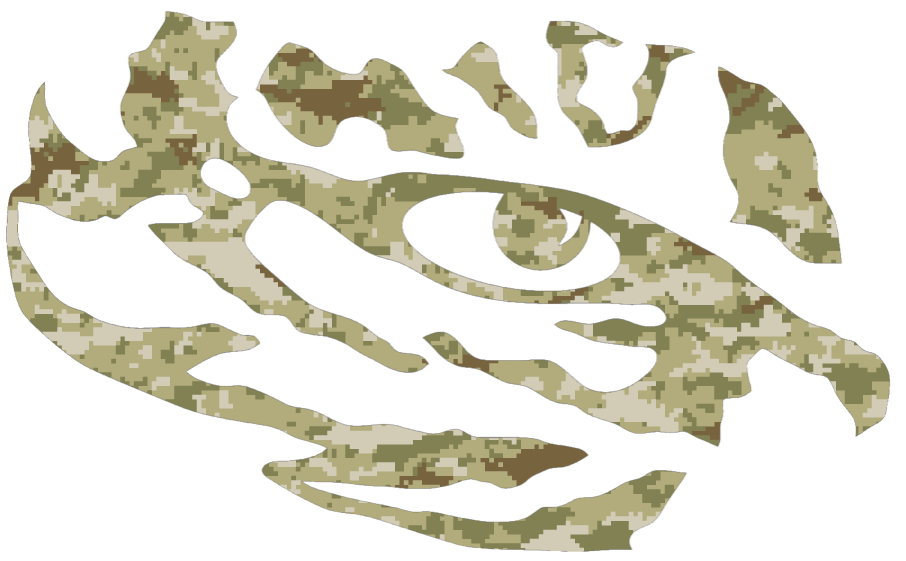 LSU Tigers Tiger Eye Logo Salute to Service Camouflage Camo Vinyl Decal PICK SIZE