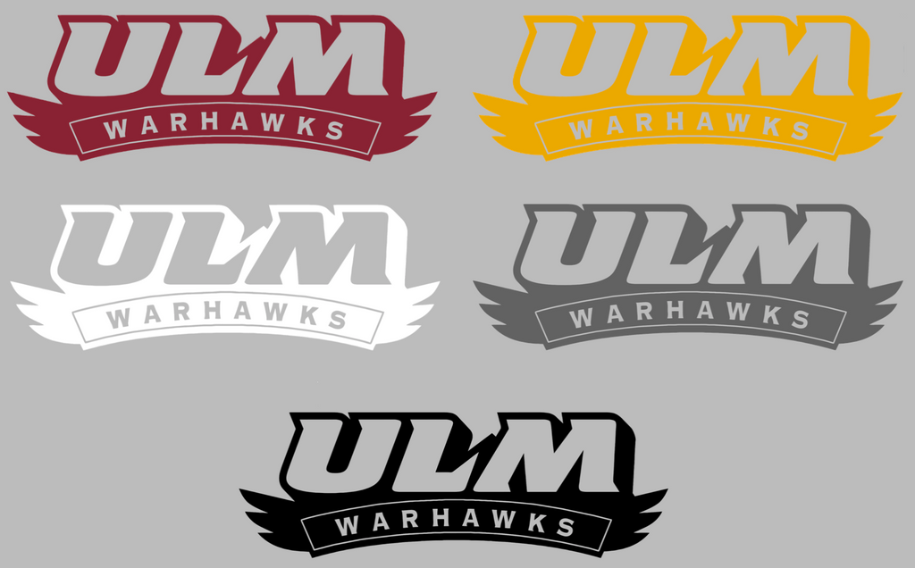 Louisiana Monroe Warhawks Team Name Logo Premium DieCut Vinyl Decal PICK COLOR & SIZE