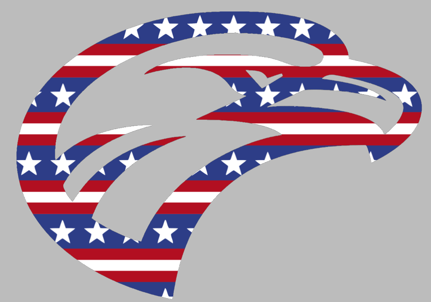 Louisiana Monroe Warhawks Mascot Logo Stars & Stripes USA American Flag Vinyl Decal PICK SIZE