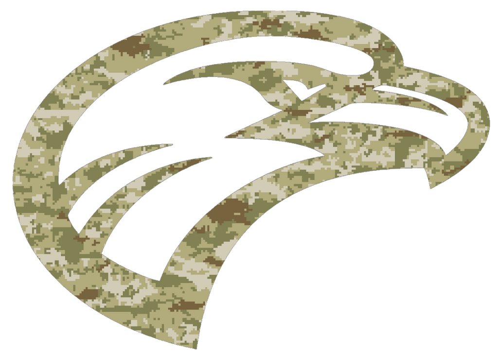 Louisiana Monroe Warhawks Mascot Logo Salute to Service Camouflage Camo Vinyl Decal PICK SIZE