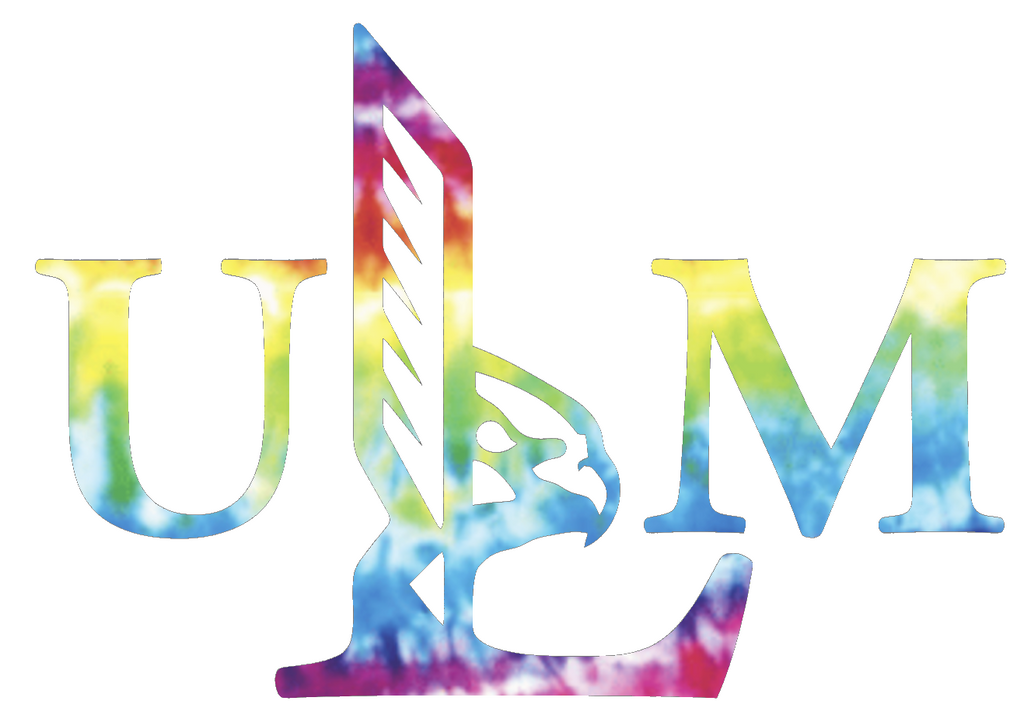 Louisiana Monroe Warhawks Team Logo Crucial Catch Cancer Tie Dye Vinyl Decal PICK SIZE