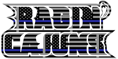 Louisiana Rajin Cajuns Team Logo Thin Blue Line American Flag Premium DieCut Vinyl Decal PICK SIZE