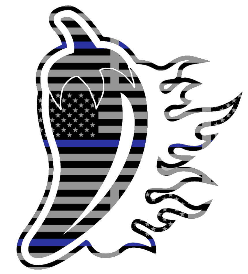 Louisiana Rajin Cajuns Pepper Logo Thin Blue Line American Flag Premium DieCut Vinyl Decal PICK SIZE