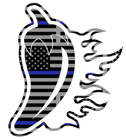 Louisiana Rajin Cajuns Pepper Logo Thin Blue Line American Flag Premium DieCut Vinyl Decal PICK SIZE