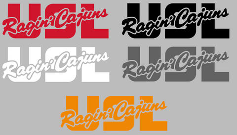 Louisiana Rajin Cajuns Retro Throwback Logo Premium DieCut Vinyl Decal PICK COLOR & SIZE
