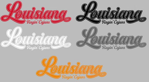 Louisiana Rajin Cajuns Team Name Logo Premium DieCut Vinyl Decal PICK COLOR & SIZE
