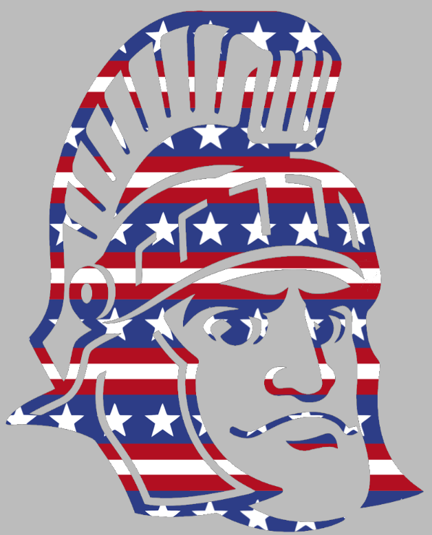 Michigan State Spartans Mascot Logo Stars & Stripes USA American Flag Vinyl Decal PICK SIZE