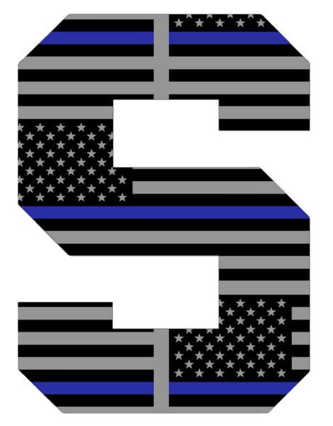 Michigan State Spartans Team Logo Thin Blue Line American Flag Premium DieCut Vinyl Decal PICK SIZE