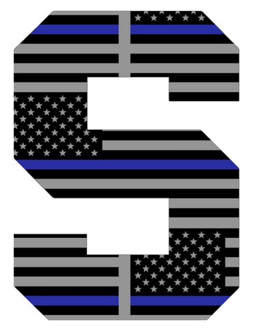 Michigan State Spartans Team Logo Thin Blue Line American Flag Premium DieCut Vinyl Decal PICK SIZE