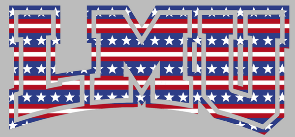 Loyola Marymount Lions Team Logo Stars & Stripes USA American Flag Vinyl Decal PICK SIZE