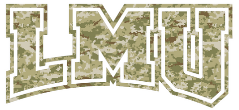 Loyola Marymount Lions Team Logo Salute to Service Camouflage Camo Vinyl Decal PICK SIZE