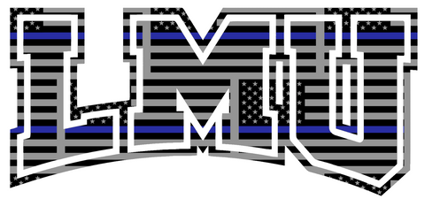 Loyola Marymount Lions Team Logo Thin Blue Line American Flag Premium DieCut Vinyl Decal PICK SIZE