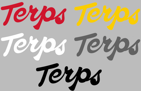 Maryland Terrapins Script Logo Premium DieCut Vinyl Decal PICK COLOR & SIZE