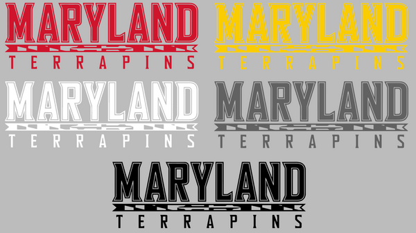 Maryland Terrapins Team Name Logo Premium DieCut Vinyl Decal PICK COLOR & SIZE