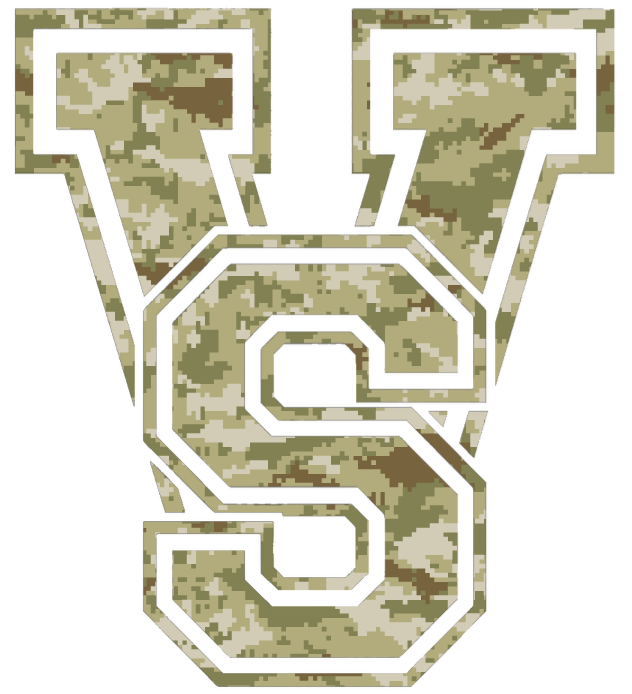 Mississippi Valley State Delta Devils VS Logo Salute to Service Camouflage Camo Vinyl Decal PICK SIZE