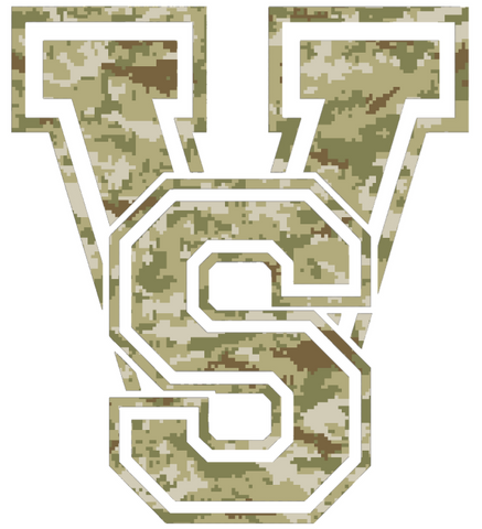 Mississippi Valley State Delta Devils VS Logo Salute to Service Camouflage Camo Vinyl Decal PICK SIZE