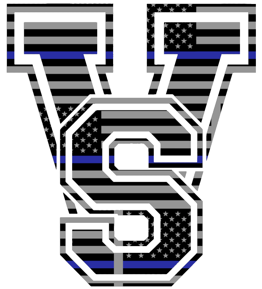 Mississippi Valley State Delta Devils VS Logo Thin Blue Line American Flag Premium DieCut Vinyl Decal PICK SIZE