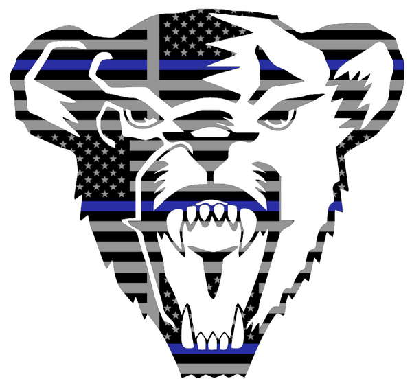 Maine Black Bears Team Logo Thin Blue Line American Flag Premium DieCut Vinyl Decal PICK SIZE