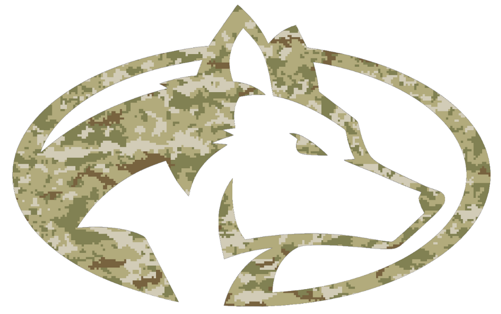 Michigan Tech Huskies Team Logo Salute to Service Camouflage Camo Vinyl Decal PICK SIZE