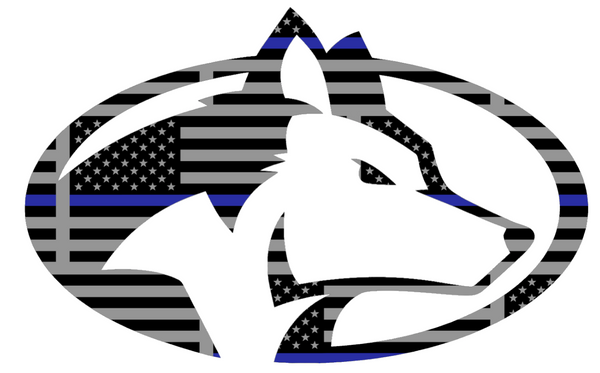 Michigan Tech Huskies Team Logo Thin Blue Line American Flag Premium DieCut Vinyl Decal PICK SIZE