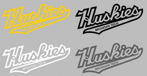 Michigan Tech Huskies Script Team Name Logo Premium DieCut Vinyl Decal PICK COLOR & SIZE