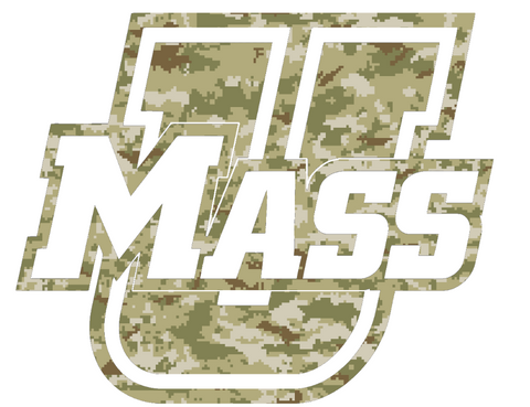 Massachusetts Minutemen Team Logo Salute to Service Camouflage Camo Vinyl Decal PICK SIZE