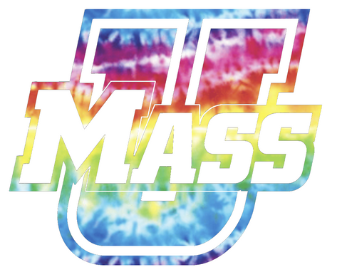 Massachusetts Minutemen Team Logo Crucial Catch Cancer Tie Dye Vinyl Decal PICK SIZE